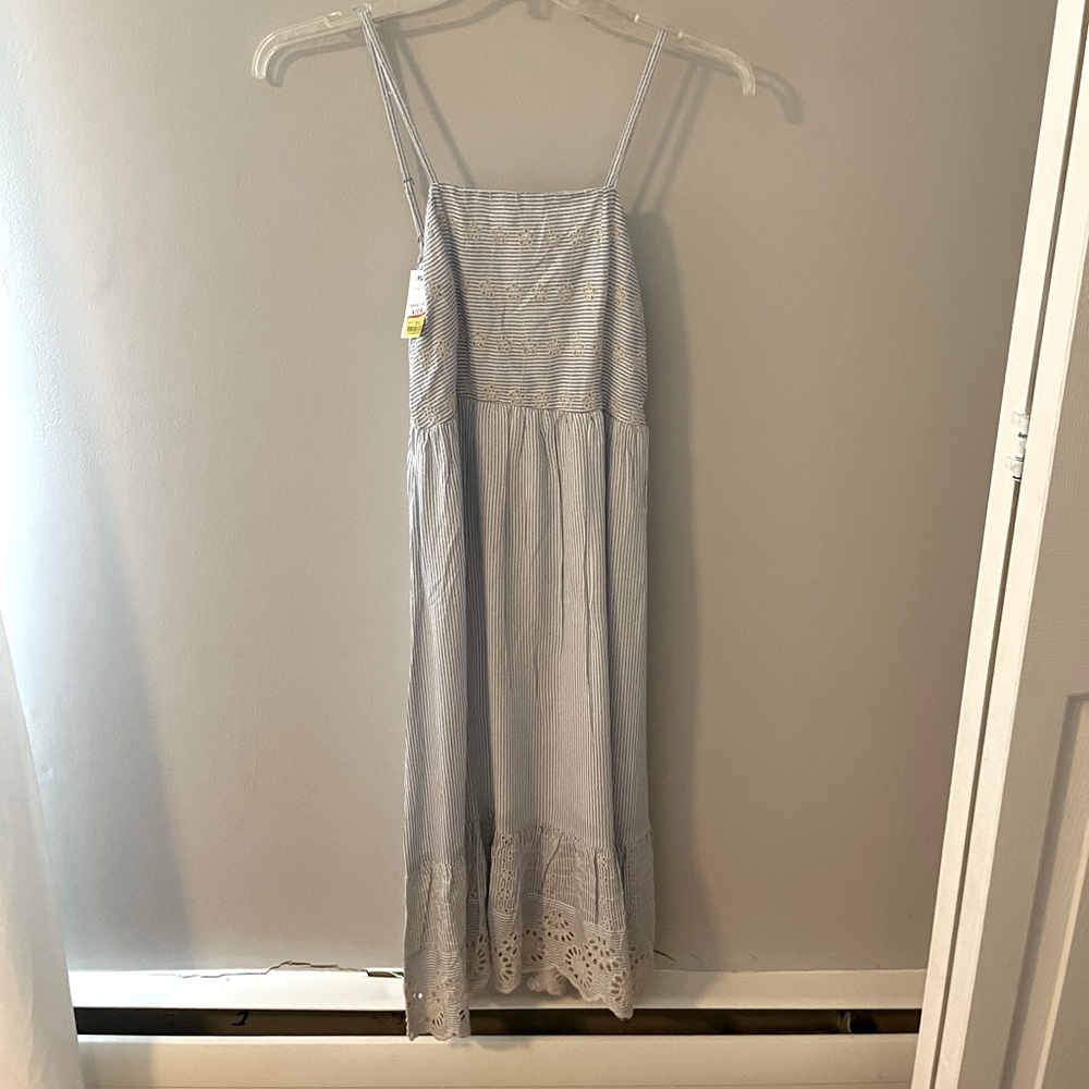 Jopaa embroidery striped dress